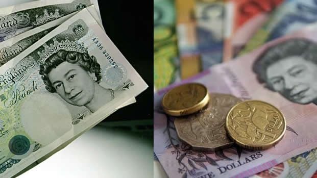 Australian dollar pushes higher against the British pound 