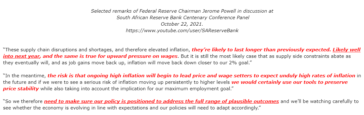Fed Chair Powell comments