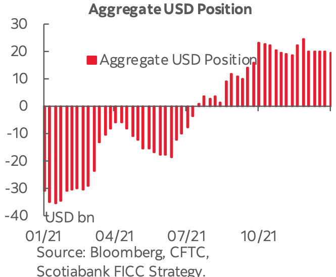 US dollar positioning remains bullish