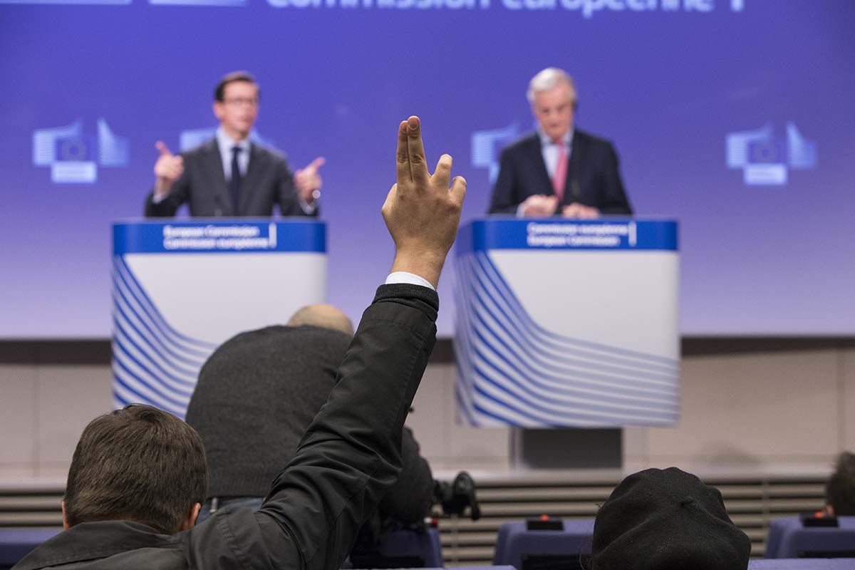 Barnier at EU commission press conference