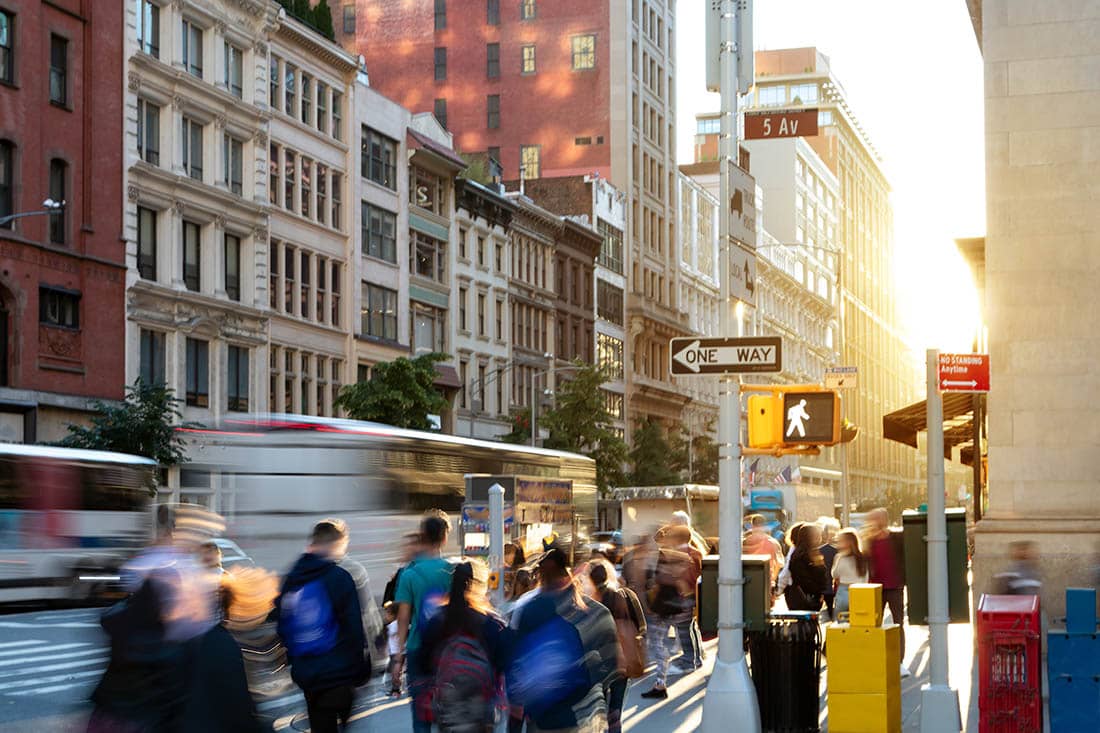 US economy street scene