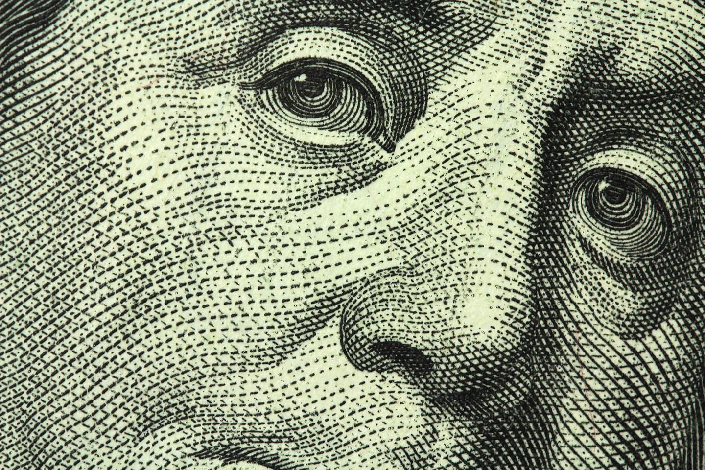 Dollar note close up