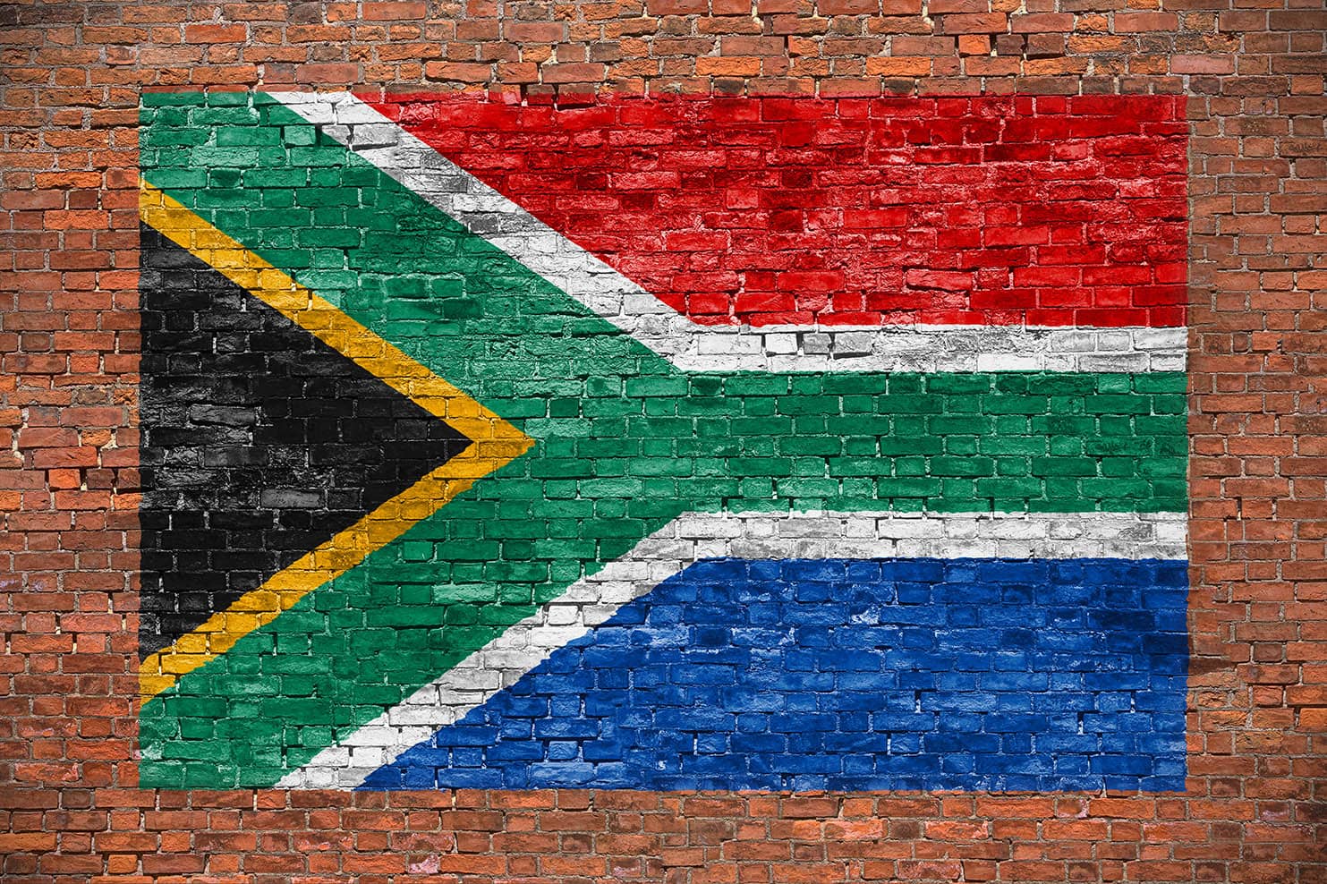 South African flag on wall