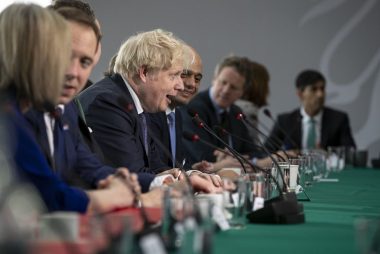 Johnson at cabinet table