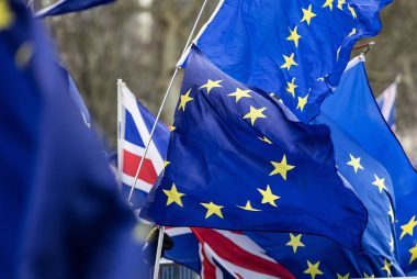 British and Euro flags