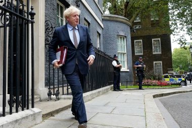 Johnson leaving downing street