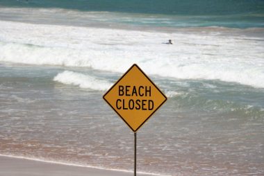 Beach closed