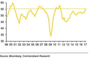 Euro boosted by good PMI data but it is now elevated