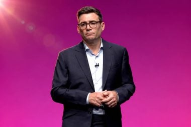 Andy Burnham speaking at the Labour Party conference